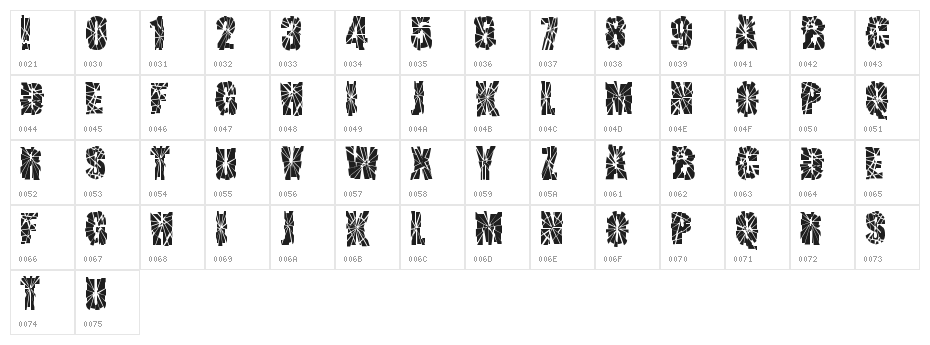 SNIPER SHOT Character Map