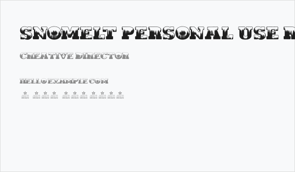 SNOMELT PERSONAL USE Regular Business Card