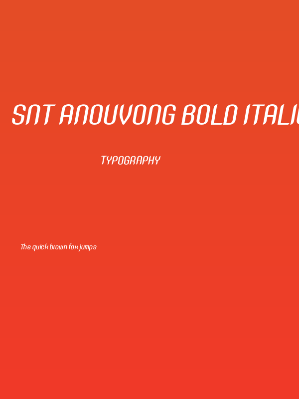 SNT Anouvong Bold Italic Poster