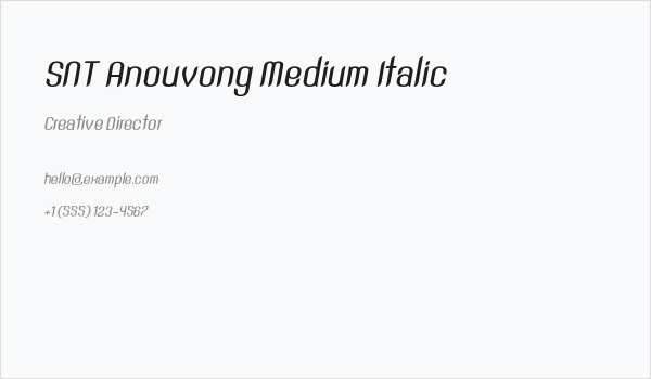 SNT Anouvong Medium Italic Business Card