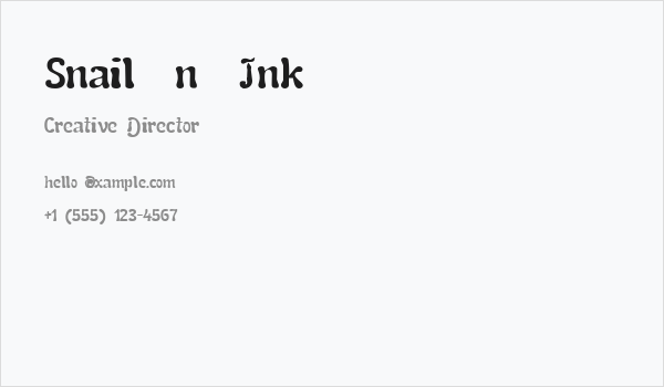 Snail  n  Ink Business Card