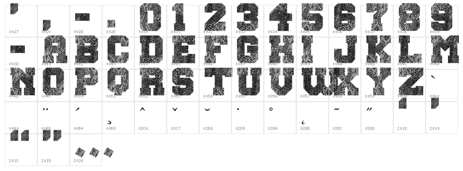 Snake Jacket Character Map