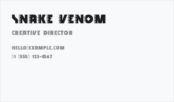 Snake Venom Business Card