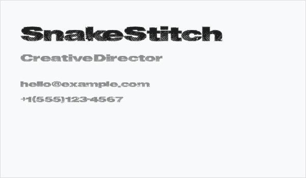 SnakeStitch Business Card