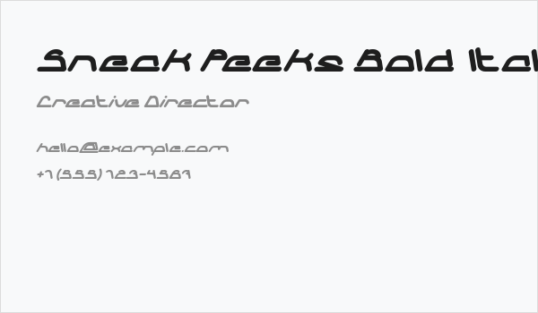 Sneak Peeks Bold Italic Business Card
