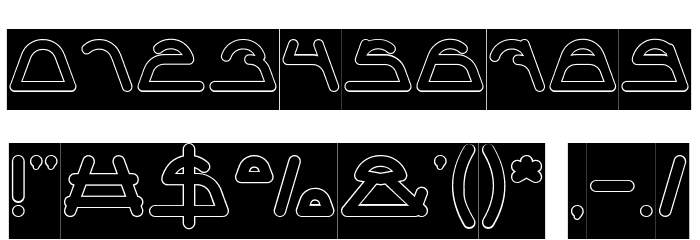 Sneak Peeks-Hollow-Inverse Font OTHER CHARS