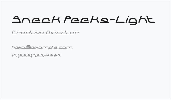 Sneak Peeks-Light Business Card