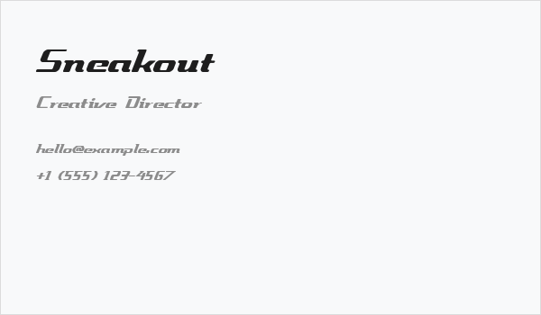 Sneakout Business Card