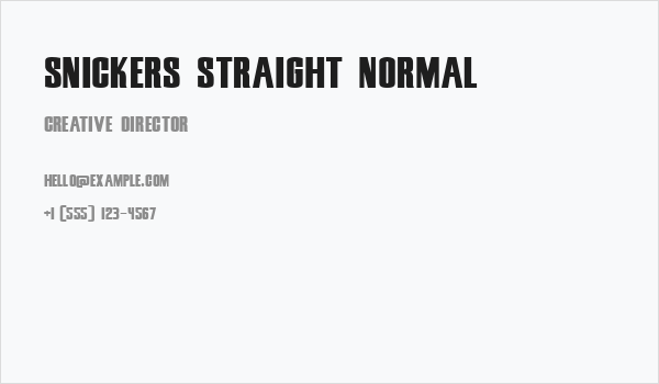Snickers Straight Normal Business Card