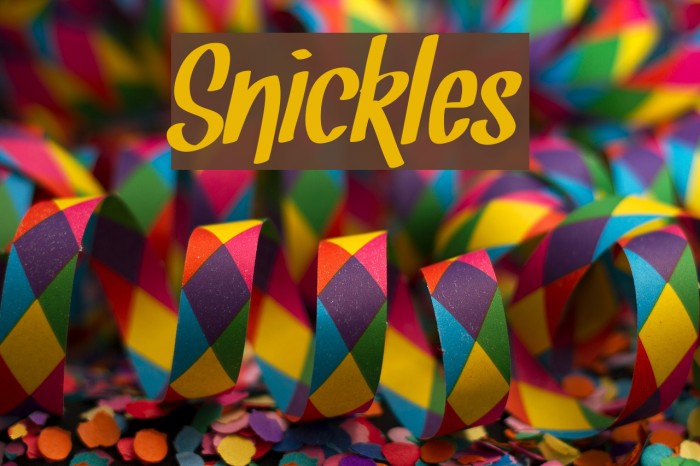 Snickles Font examples