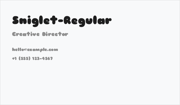 Sniglet-Regular Business Card