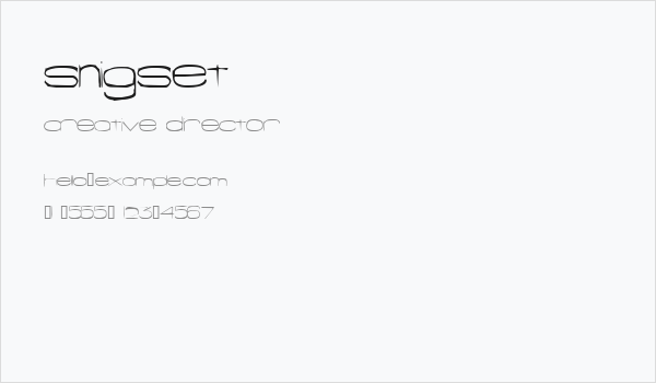 Snigset Business Card