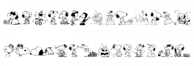 Snoopy Dings Fonte MAIÚSCULAS