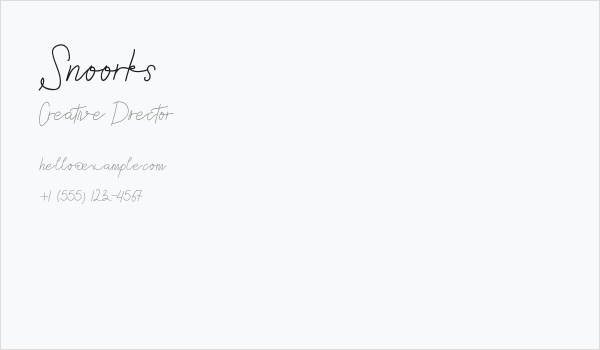 Snoorks Business Card