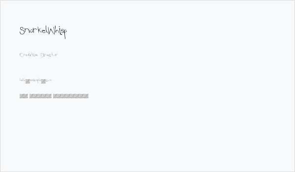 SnorkelWhisp Business Card