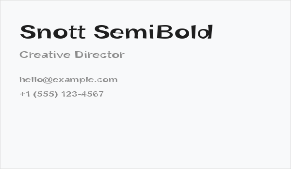 Snott SemiBold Business Card