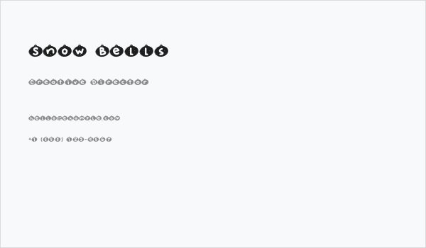 Snow Bells Business Card