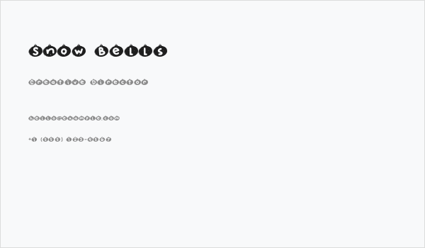 Snow Bells Business Card