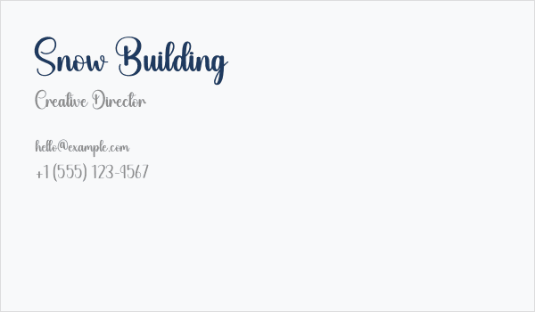 Snow Building Business Card
