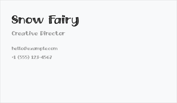 Snow Fairy Business Card