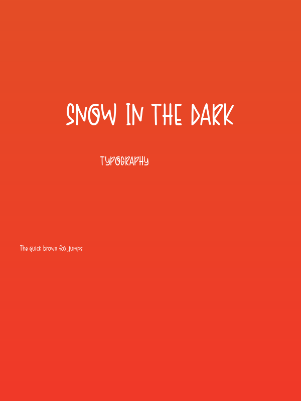 Snow In The Dark Poster