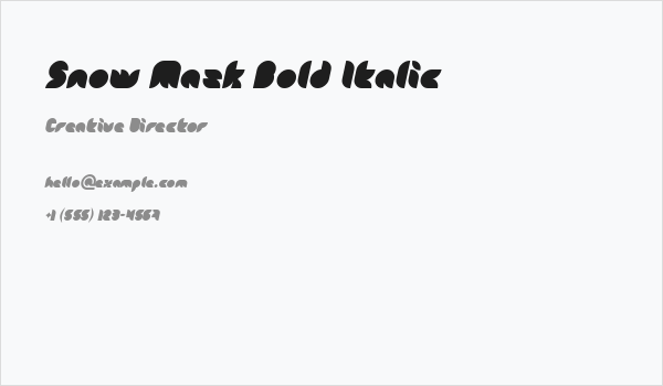 Snow Mask Bold Italic Business Card