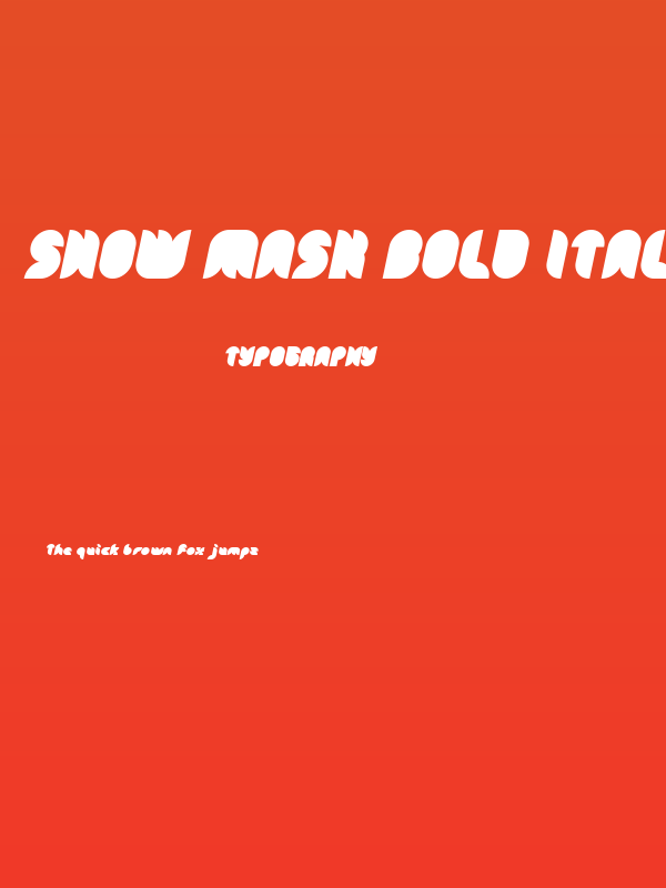 Snow Mask Bold Italic Poster
