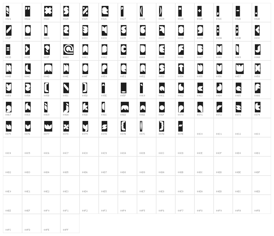 Snow Mask-Inverse Character Map