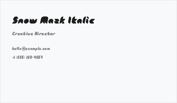Snow Mask Italic Business Card