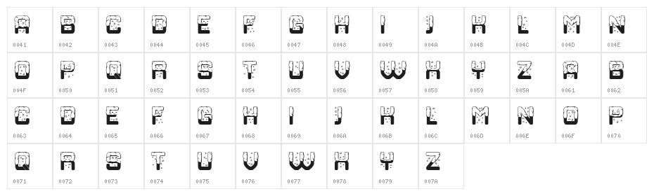 Snow Regular Character Map
