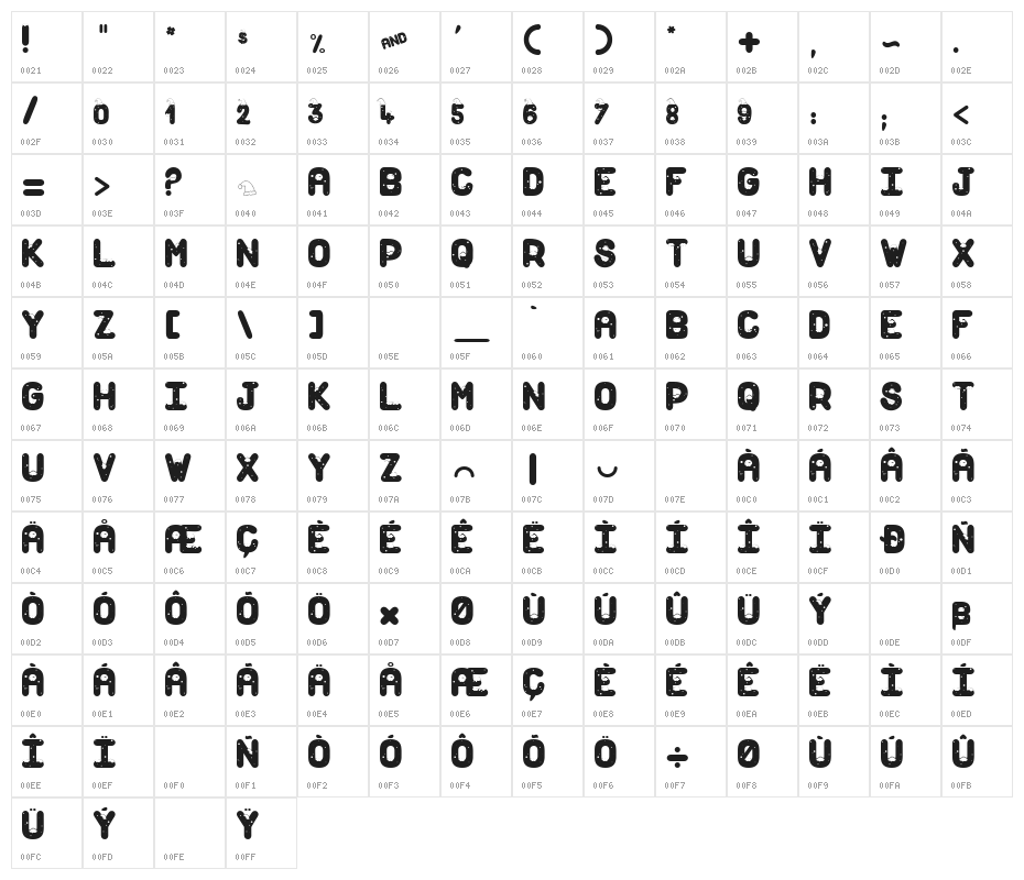 Snow for Santa_PersonalUseOnly Character Map