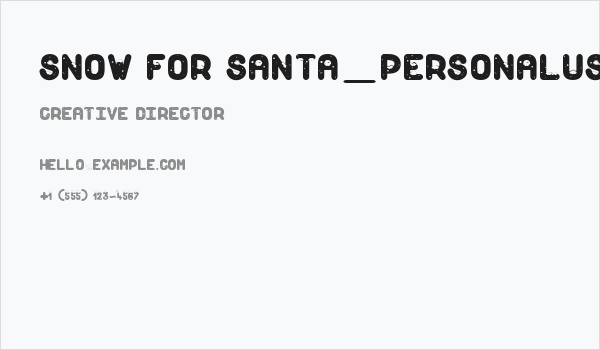 Snow for Santa_PersonalUseOnly Business Card
