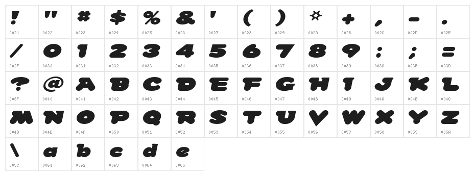 SnowDream Character Map