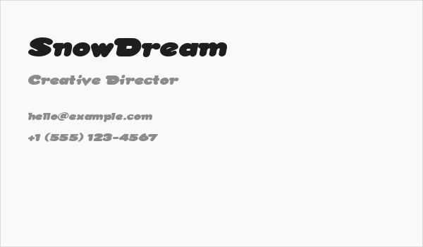 SnowDream Business Card