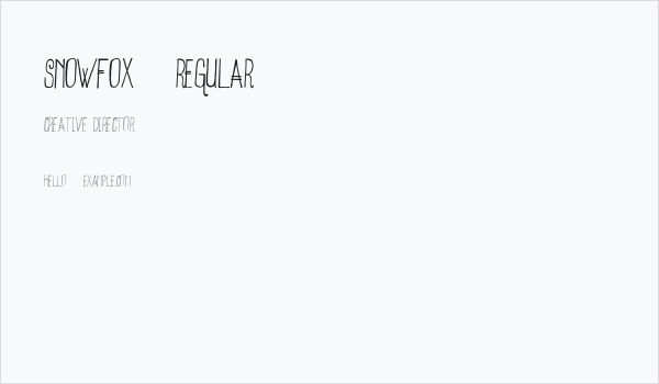 SnowFox-Regular Business Card