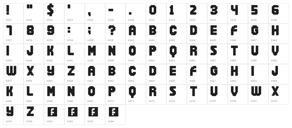 Snowball Regular Character Map