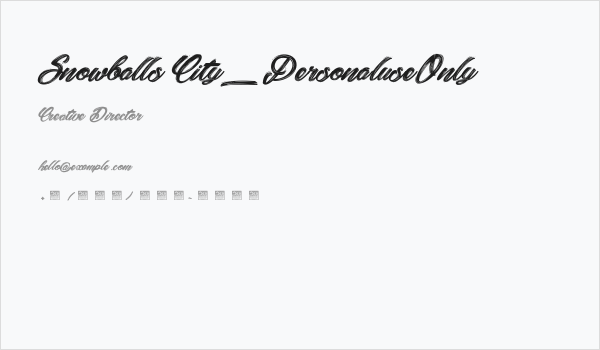 Snowballs City_PersonaluseOnly Business Card