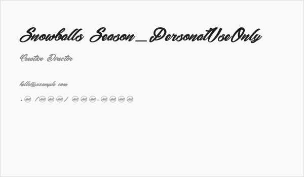 Snowballs Season_PersonalUseOnly Business Card