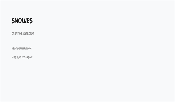 Snowes Business Card