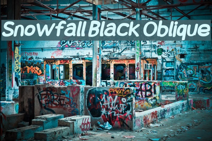 Snowfall Black Oblique Font examples