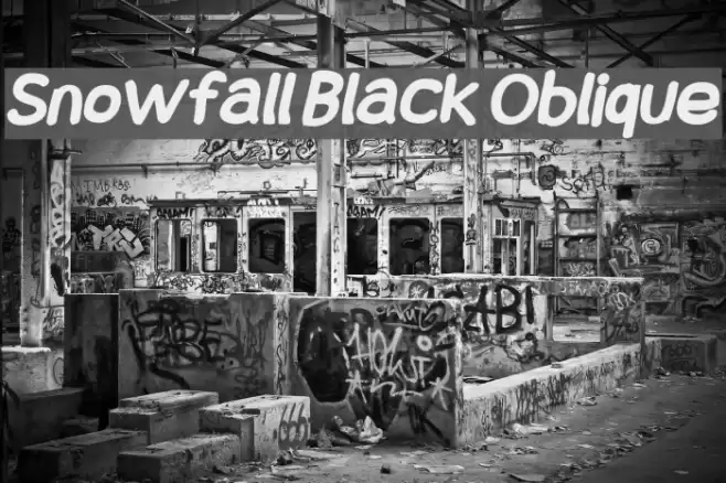 Snowfall Black Oblique Font examples