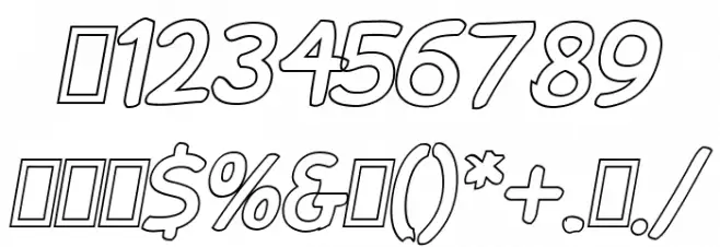 Snowfall Black Outline Oblique Caratteri ALTRI CARATTERI