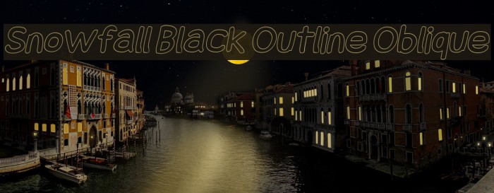 Snowfall Black Outline Oblique Font examples