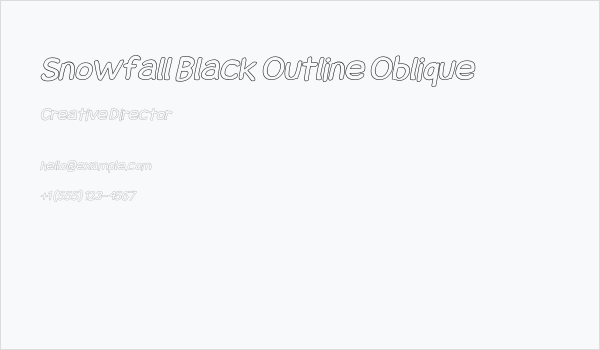 Snowfall Black Outline Oblique Business Card