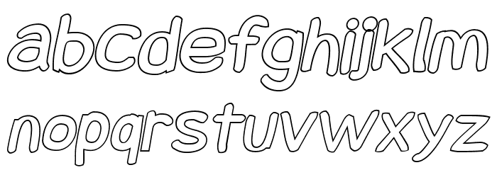 Snowfall Black Outline Oblique Font LOWERCASE