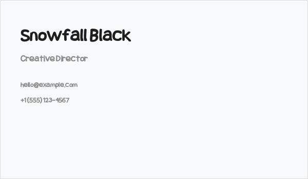 Snowfall Black Business Card