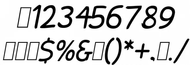 Snowfall Oblique Font OTHER CHARS