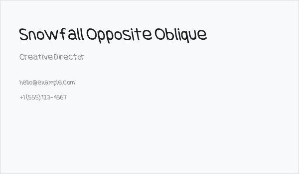 Snowfall Opposite Oblique Business Card