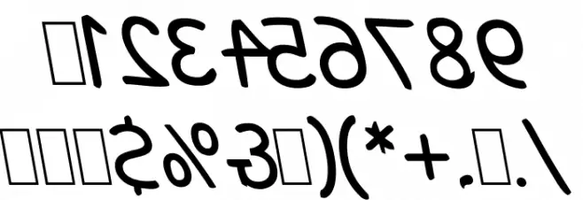 Snowfall Reverse Oblique Font OTHER CHARS