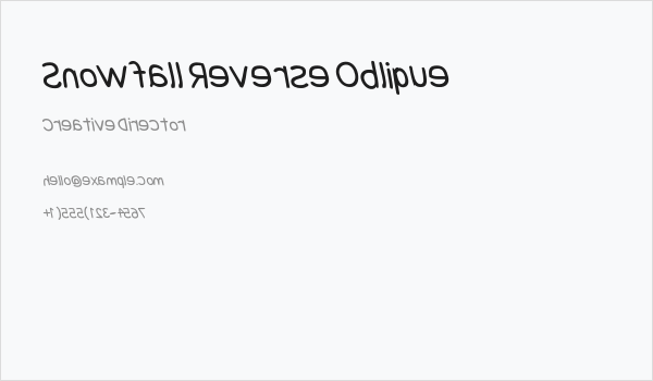 Snowfall Reverse Oblique Business Card